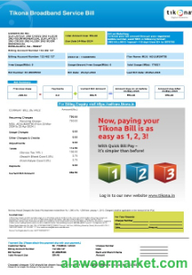 INDONESIA TIKONA business utility bill Word and PDF template